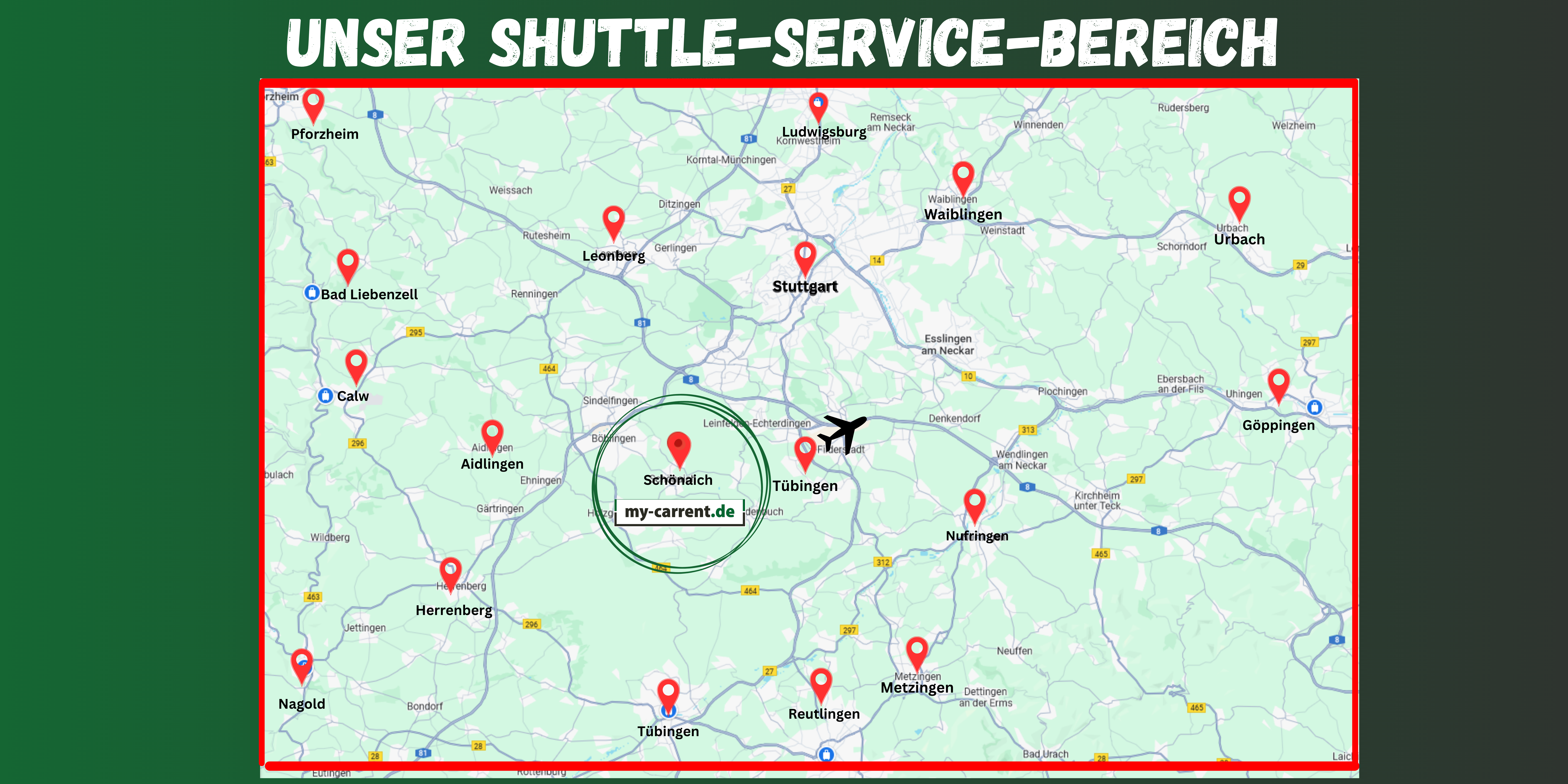 Buchen Sie Ihren Shuttle Service in Baden Württemberg günstig bei my-carrent.de